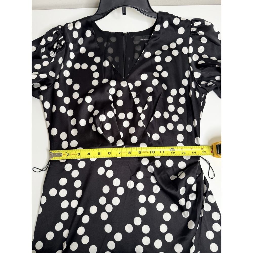 NEW White House Black Market WHBM Dress Size 4 Small Polka Dot Faux Wrap Career - Picture 12 of 14